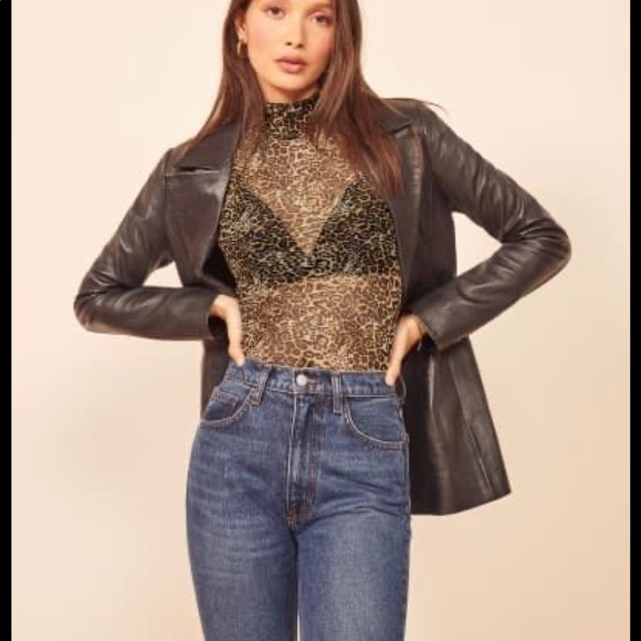 Laney leopard-print stretch-mesh turtleneck top - Picture 8 of 12